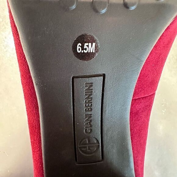Giani Bernini Memory Foam Tavetti Pumps Dark Red Suede Shoes Size 6.5M - Picture 7 of 7
